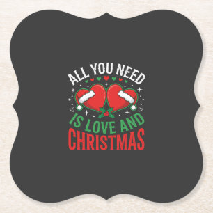 Porta-copo De Papel Tipografia de Chapéu de Papai Noel Amor de Natal