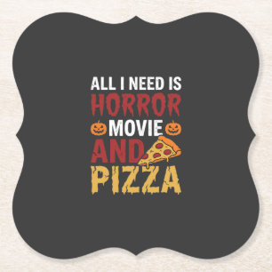 Porta-copo De Papel Tipografia de Filme de Terror de Halloween e Pizza