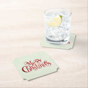 Porta-copo De Papel Tipografia de Natal Red Merry Fontes Festivas