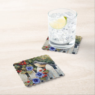 Porta-copo De Papel Titmouse sobre uma cerca branca