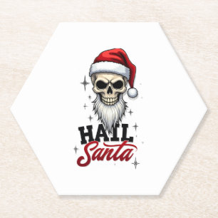 Porta-copo De Papel Tocado Hail Papai Noel Caveira Esqueleto Anticrist