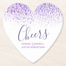 Porta-copo De Papel Tostes roxo arte moderna pinceladas aquarela