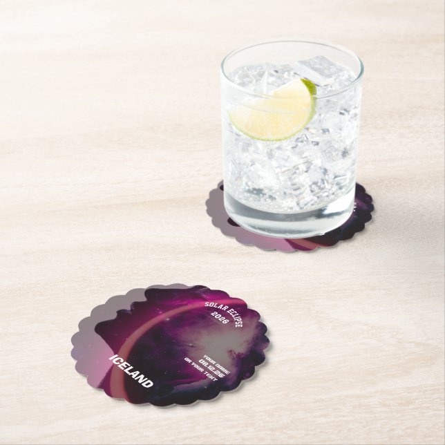 Porta-copo De Papel Total solar eclipse August 2026 text personalized (Insitu)