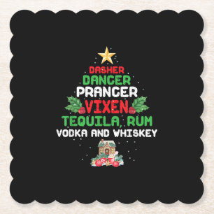 Porta-copo De Papel Tree Dasher Dancer Prancer Vixen Tequila Whiskey