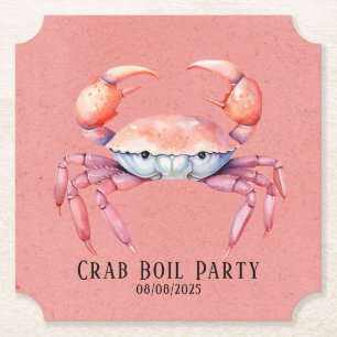 Porta-copo De Papel Trendy Watercolor Crab Boil Party / Empresa