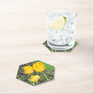 Porta-copo De Papel Três Tulipas Amarelas /