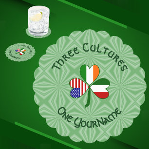 Porta-copo De Papel Trevo de Três Folhas Personalizado Ítalo-Irlandês