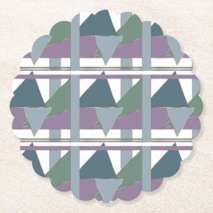 Porta-copo De Papel Triângulo Geométrico Padrão Azul Violeta Verde