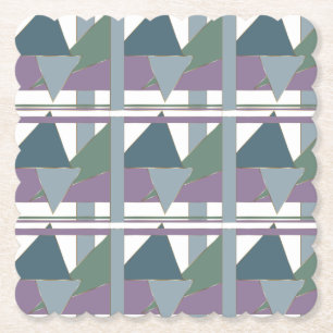 Porta-copo De Papel Triângulo Geométrico Padrão Azul Violeta Verde