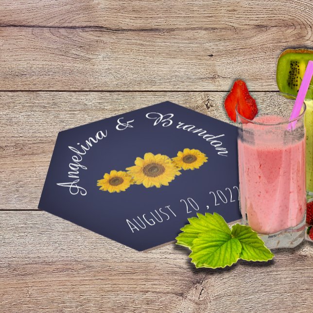 Porta-copo De Papel trio de girassol para casamentos pode arrefecer (Criador carregado)