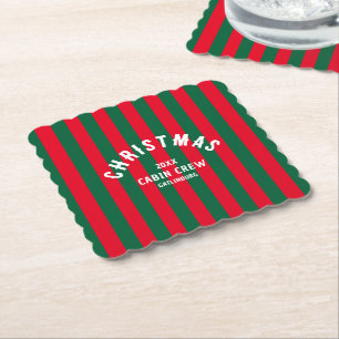 Porta-copo De Papel Tripulação de Cabina de Natal - Greve Verde Vermel