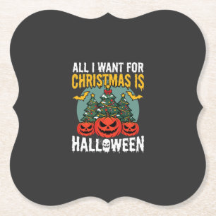 Porta-copo De Papel Tudo o que Quero no Natal é o Design de Halloween