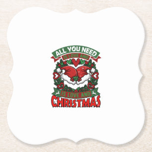 Porta-copo De Papel Tudo o que você precisa é Amor Natal Chapéus de Pa