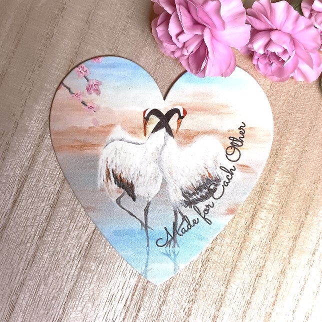 Porta-copo De Papel Turquesa White Beige asiático-guindastes (Personalized wedding coaster, blue turquoise beige tancho craines, asian wedding theme)