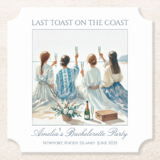 Porta-copo De Papel Último Brinde Costeira de Cor de Água Elegante Azu