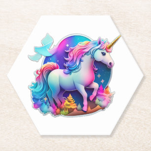 Porta-copo De Papel Um Adorável Autocolante Unicorn