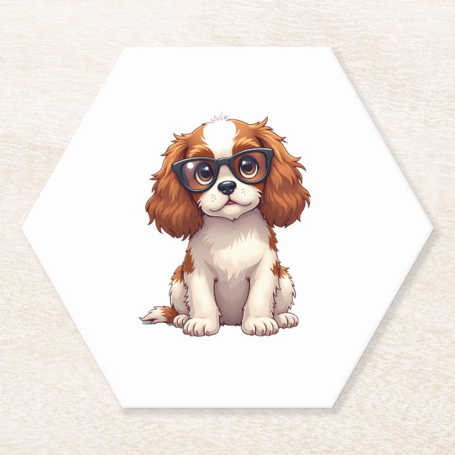 Porta-copo De Papel Um cachorro bonito, o rei Charles Spaniel COPY (Frente)
