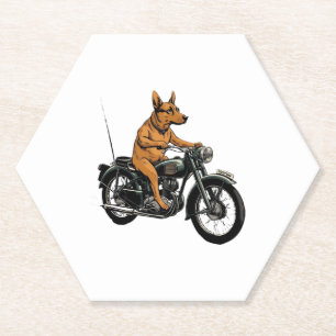 Porta-copo De Papel Um Legal Cachorro Dirigindo Uma Moto