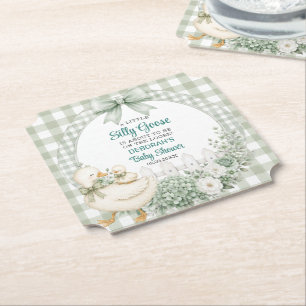Porta-copo De Papel Um Pequeno Chá de Bebê Cottagecore Verde de Ganso