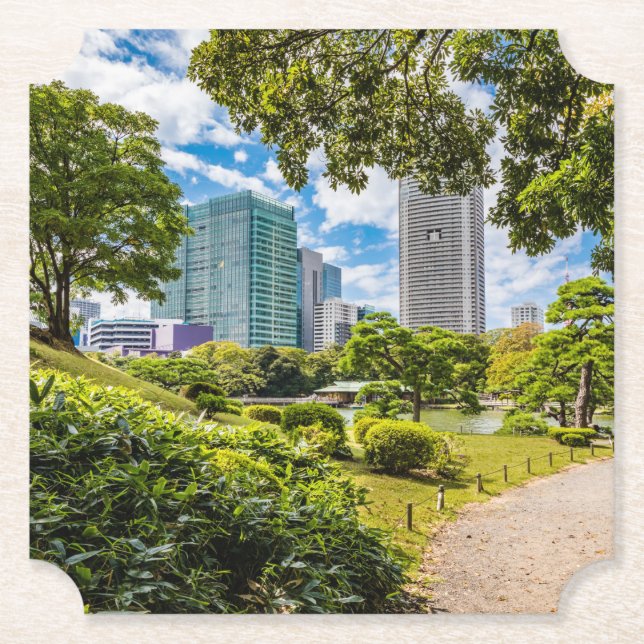 Porta-copo De Papel Uma caminhada pelos jardins de Hama Rikyu, Tóquio (Frente)