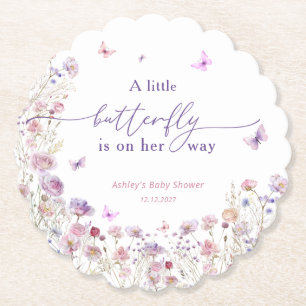 Porta-copo De Papel Uma Pequena Borboleta Está A Caminho De Um Chá de 