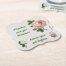 Porta-copo De Papel Underlägg — Rosor