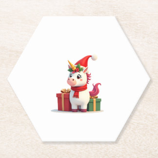 Porta-copo De Papel Unicorn Xmas Decoration Santa Unicorn Christmas T-