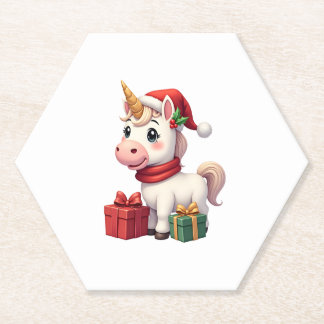 Porta-copo De Papel Unicorn Xmas Decoration Santa Unicorn Christmas T-