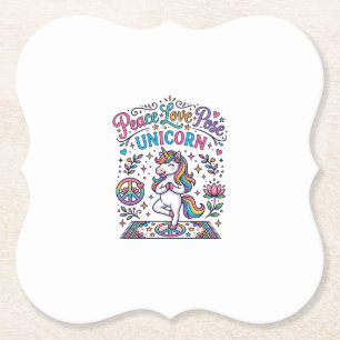 Porta-copo De Papel Unicórnio Paz Amor Pose Unicórnio Fundo Branco S