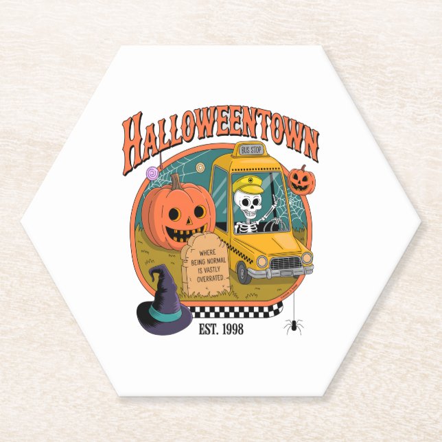 Porta-copo De Papel Universidade de Pumpkin Halloweentown (Frente)