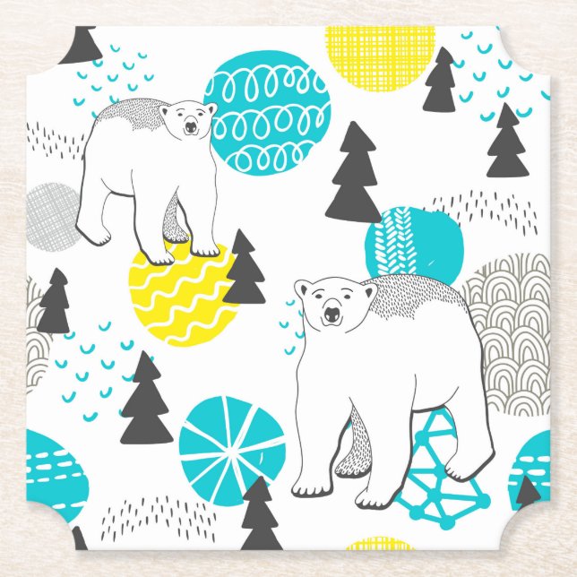 Porta-copo De Papel Urso polar (Frente)