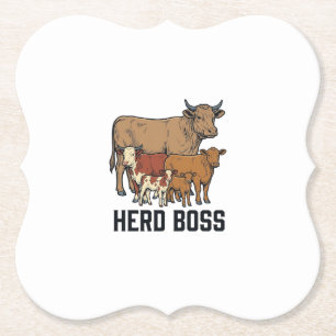 Porta-copo De Papel Vaca Chefe do Rebanho Família Desenho de Gravura V
