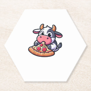 Porta-copo De Papel Vaca Comendo Pizza Margherita Refeições De Refeiçõ