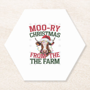 Porta-copo De Papel Vaca De Natal, Natal Moo-ry Da Fazenda