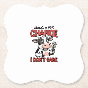 Porta-copo De Papel Vaca Engraçada Chance Eu Não Me Importo Vintage