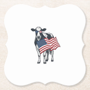 Porta-copo De Papel Vaca Patriótica Bandeira Americana Desenho Vintage