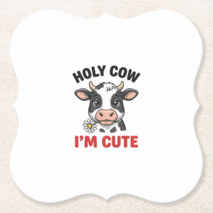 Porta-copo De Papel Vaca Sagrada Eu Sou Fofa Vaca Engraçada Desenho Vi