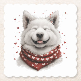 Porta-copo De Papel Valentines Day Samoyed Dog