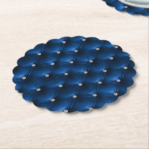 Porta-copo De Papel Veludo Falso Azul Luxo Glam