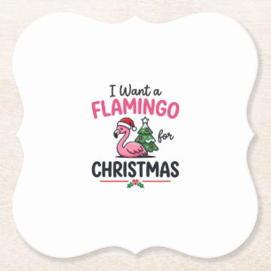 Porta-copo De Papel Vetor de Citação de Natal de Flamingo