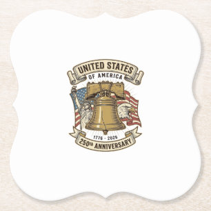 Porta-copo De Papel Vetor Patriótico do 250º Aniversário dos Estados U