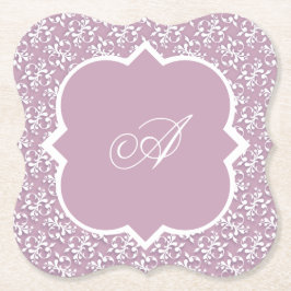 Porta-copo De Papel Victorian Lace Pink Monogram Paper Coaster