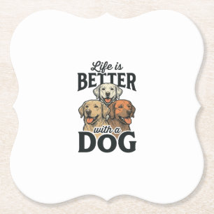 Porta-copo De Papel Vida Antiga É Melhor Com um Cão Projeto Vetorial_1