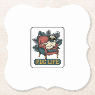 Porta-copo De Papel Vida de Pug Vintage Óculos de Sol Design de Cachor
