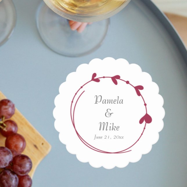 Porta-copo De Papel Vinho Vermelho, Simples Ferimento (In Situ Wedding)