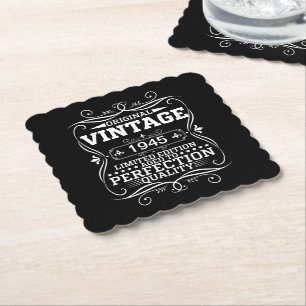 Porta-copo De Papel Vintage 1945 80º Aniversário Envelhecido à Perfeiç
