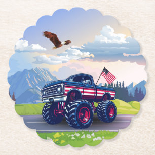 Porta-copo De Papel Vintage, caminhão monstro dos EUA