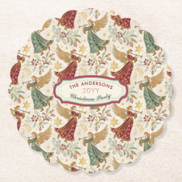Porta-copo De Papel Vintage Christmas Angels Custom Disposable