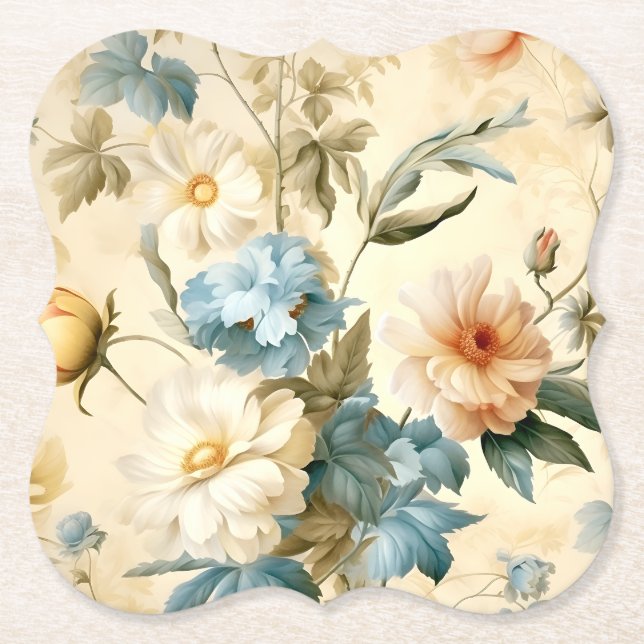 Porta-copo De Papel Vintage Floral (Frente)