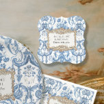 Porta-copo De Papel Vintage Floral Azul e Brida Dourada Branca<br><div class="desc">Para um decoro de Chá de panela verdadeiramente elegante e memorável, este tema fresco e contemporâneo, azul e branco, é perfeito. O quadro de ouro barroco rococó, de aspecto tridimensional, desenhado por gráficos, é colocado sobre um elegante padrão clássico de papel de parede floral francês ou inglês. A obra de...</div>